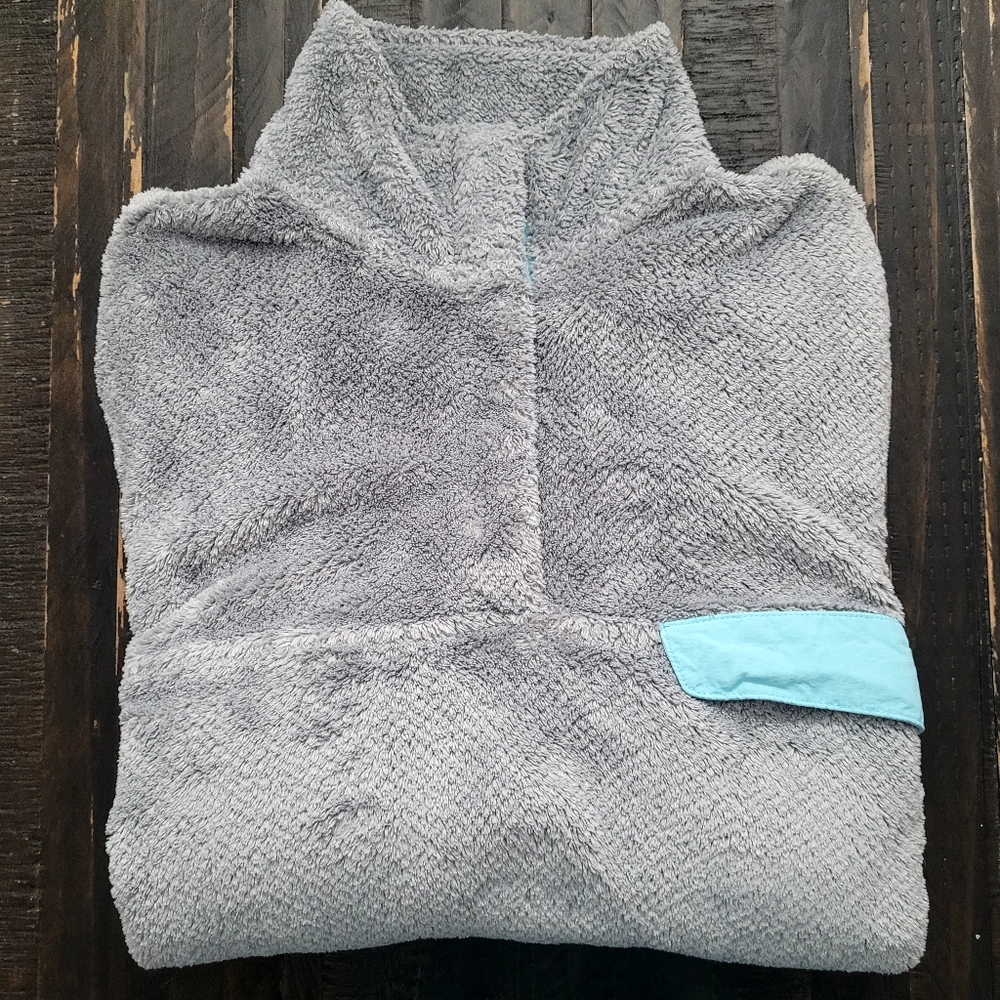 JACHS Cabin Fuzzy Fleece Snap Pullover Jacket Womens Size Small